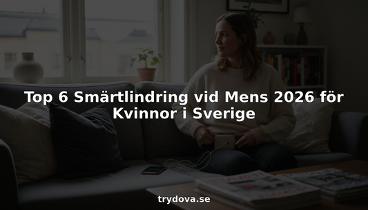 Kvinna justerar sin smärtlindringsapparat hemma