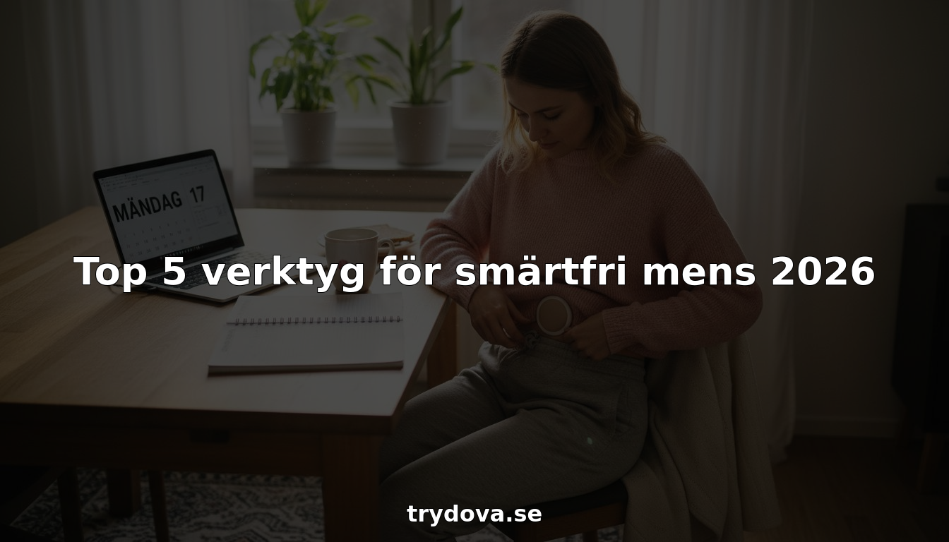 Kvinna som använder en smärtlindrande enhet mot mensvärk